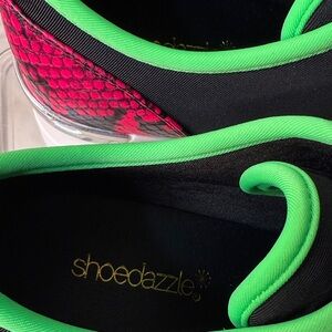 Shoe Dazzle Black and Pink Sneakers